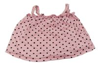 Světlerůžový puntíkatý crop top Zara
