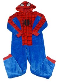 Modro-červená chlupatá kombinéza s kapucí - Spiderman Marvel