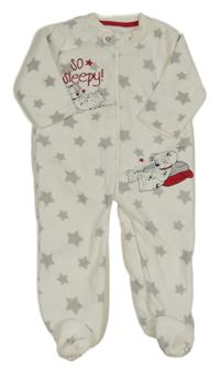 Bílý fleecový overal s hvězdičkami a dalmatiny George