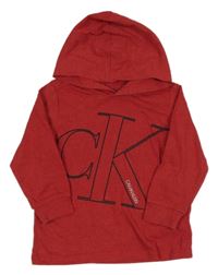 Červené mikinotriko s logem a kapucí Calvin Klein 