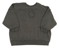 Šedá oversize mikina se smajlíkem Next