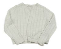 Bílý vzorovaný propínací svetr M&S