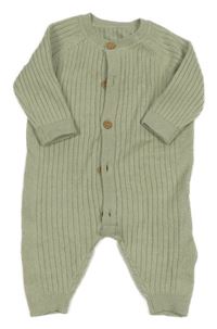 Světlezelený žebrovaný pletený overal George