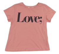 Růžové tričko s nápisem H&M