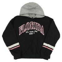 Černá crop mikina s nápisem a kapucí F&F