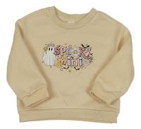 Béžová mikina s nápisem a duchem Shein