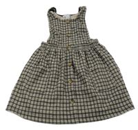 Světlehnědo-šedé kostkované šaty s laclem Primark