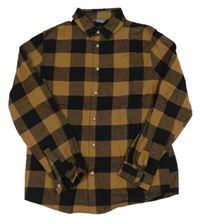 Hnědo-černá kostkovaná košile Primark