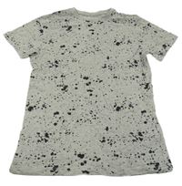 Šedo-černé tričko se skvrnami Primark