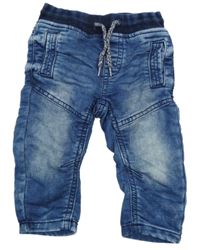 Tmavomodré teplákové rifle 