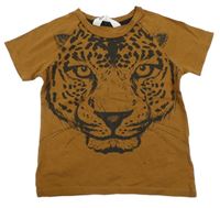 Hnědé tričko s tygrem H&M