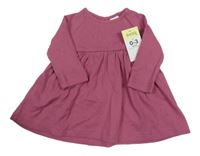 Nové - Tmavorůžové žabrované šaty Matalan