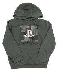 Tmavošedá mikina s logem a kapucí - Playstation