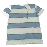Bílo-světlemodré pruhované tričko M&S