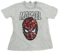 Šedé tričko se Spidermanem z flitrů H&M
