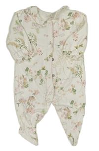 Smetanový overal s kytičkami a límečkem Next