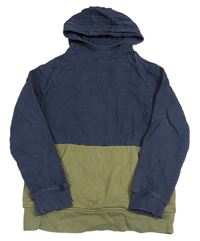 Tmavomodro-khaki mikina s kapucí M&S