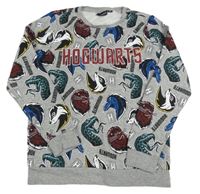 Šedo-barevná mikina s potiskem - Harry Potter 