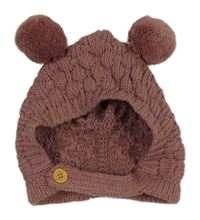 Starorůžová čepice s bambulemi Shein