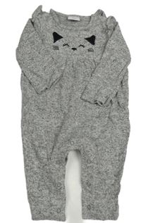 Šedý melírovaný úpletový overal s čumákem F&F