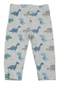 Šedé žebrované tepláky s dinosaury George