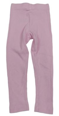 Světlerůžové žebrované legíny 