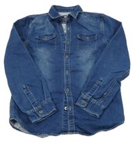 Tmavomodrá tepákovo/riflová košile Rebel