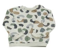 Bílo-hnědo-šedá vzorovaná mikina M&S