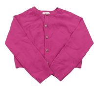 Neonově růžový propínací crop svetr Next