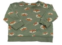 Khaki mikina s liškami H&M
