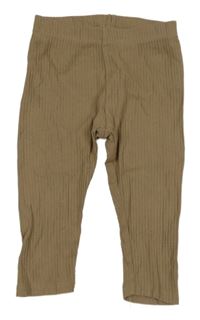 Hnědé žebrované legíny H&M