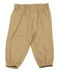 Béžové plátěné cuff kalhoty 