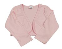 Světlerůžové žebrované bolérko 