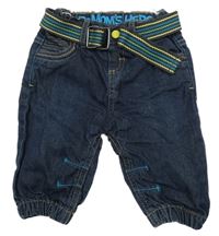 Tmavomodré cuff rifle s páskem C&A