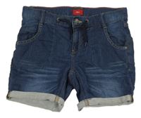 Tmavomodré teplákovo/riflové kraťasy S. Oliver