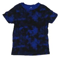 Černo-safírové batikované tričko H&M