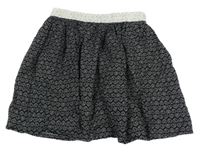 Černo-bílá sukně se srdíčky se smajlíky H&M