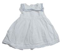 Bílé plátěné šaty s límečkem zn. M&S