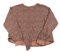 Růžovo-šedá vzorovaná crop mikina zn. H&M