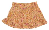 Oranžovo-růžová vzorovaná sukně Matalan 
