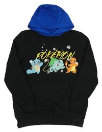 Černo-safírová mikina s Pokémony a kapucí George 