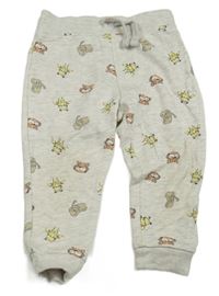 Šedé melírované tepláky se zvířátky Dunnes