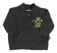 Tmavošedá propínací mikina s nápisem Chicco