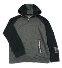 Šedo-černá mikina s kapucí C&A