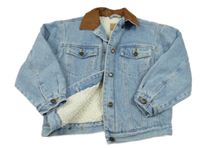 Modrá riflová zateplená bunda 