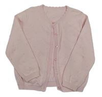 Světlerůžový propínací svetr s nopky Matalan 