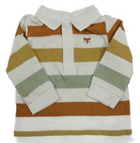 Barevné pruhované polo triko s liškou Tu