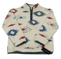 Nové - Béžová huňatá mikina se vzorem Dunnes