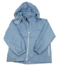 Modrošedá šusťáková bunda s ukrývací kapucí C&A