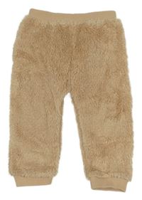 Béžové chlupaté kalhoty 